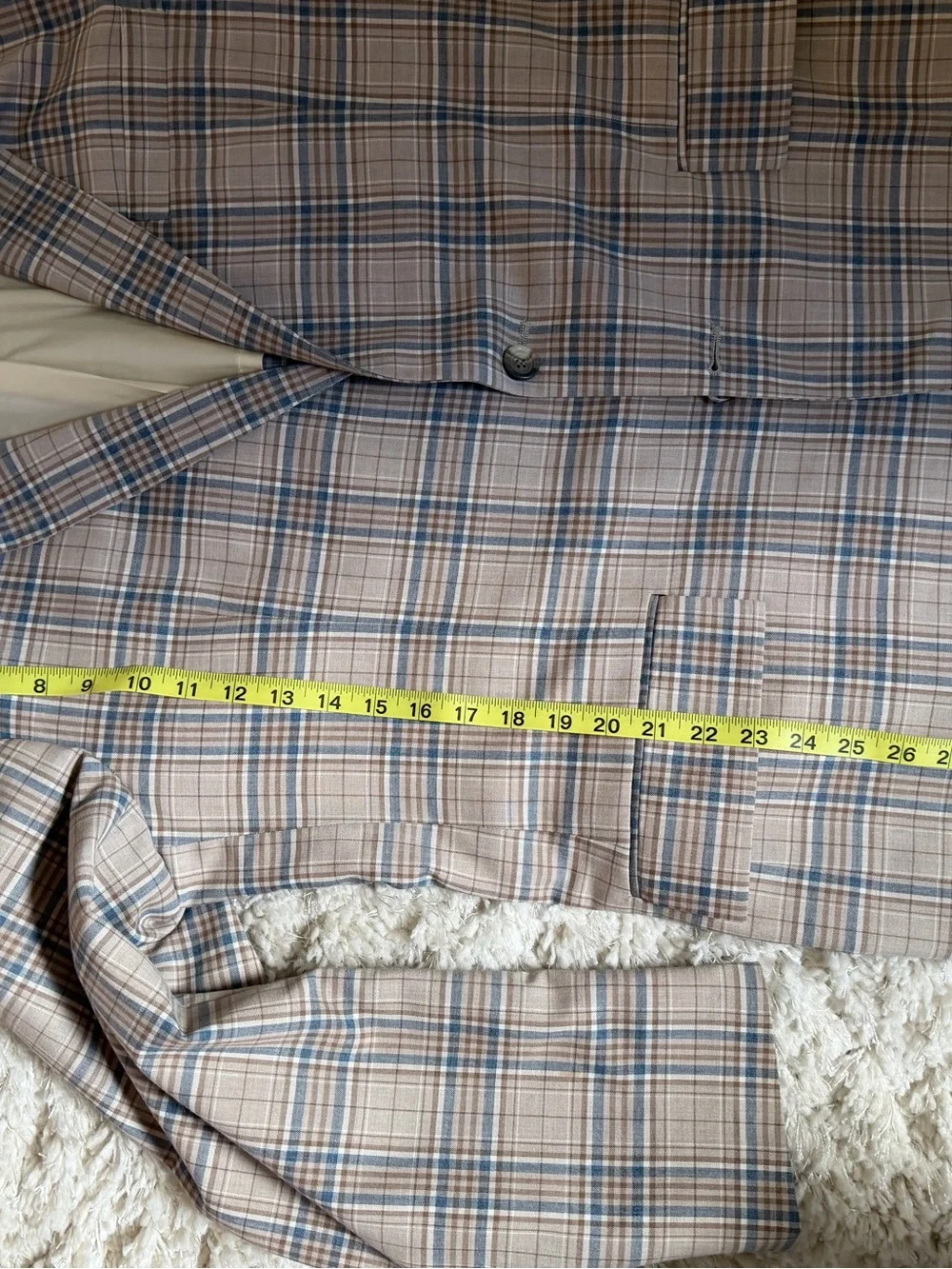 Botany 500 Classic Plaid Blazer - Beige & Blue